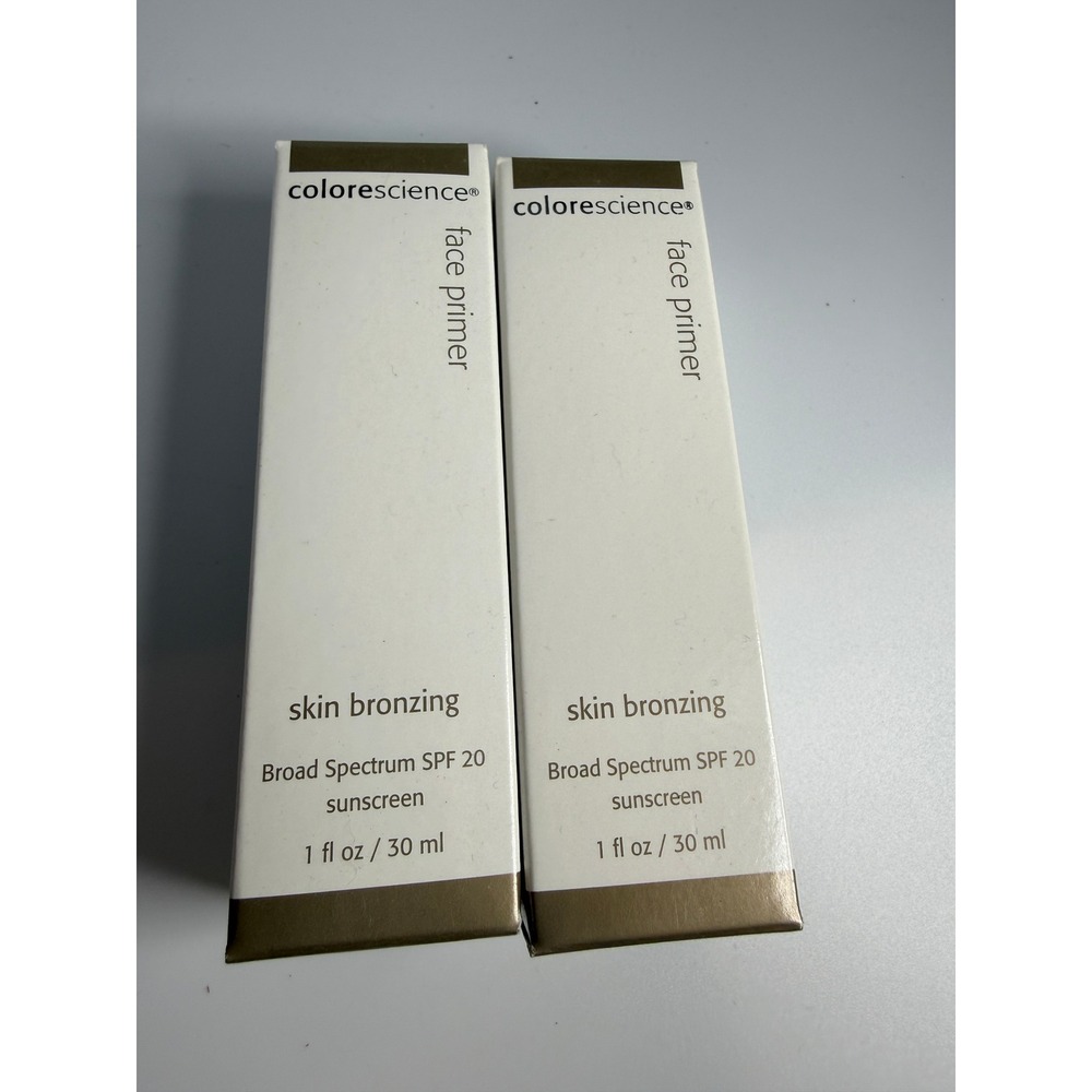 2 NEW Colorescience Skin Bronzing Face Primer SPF 20 Sunscreen 1oz/30ml Each